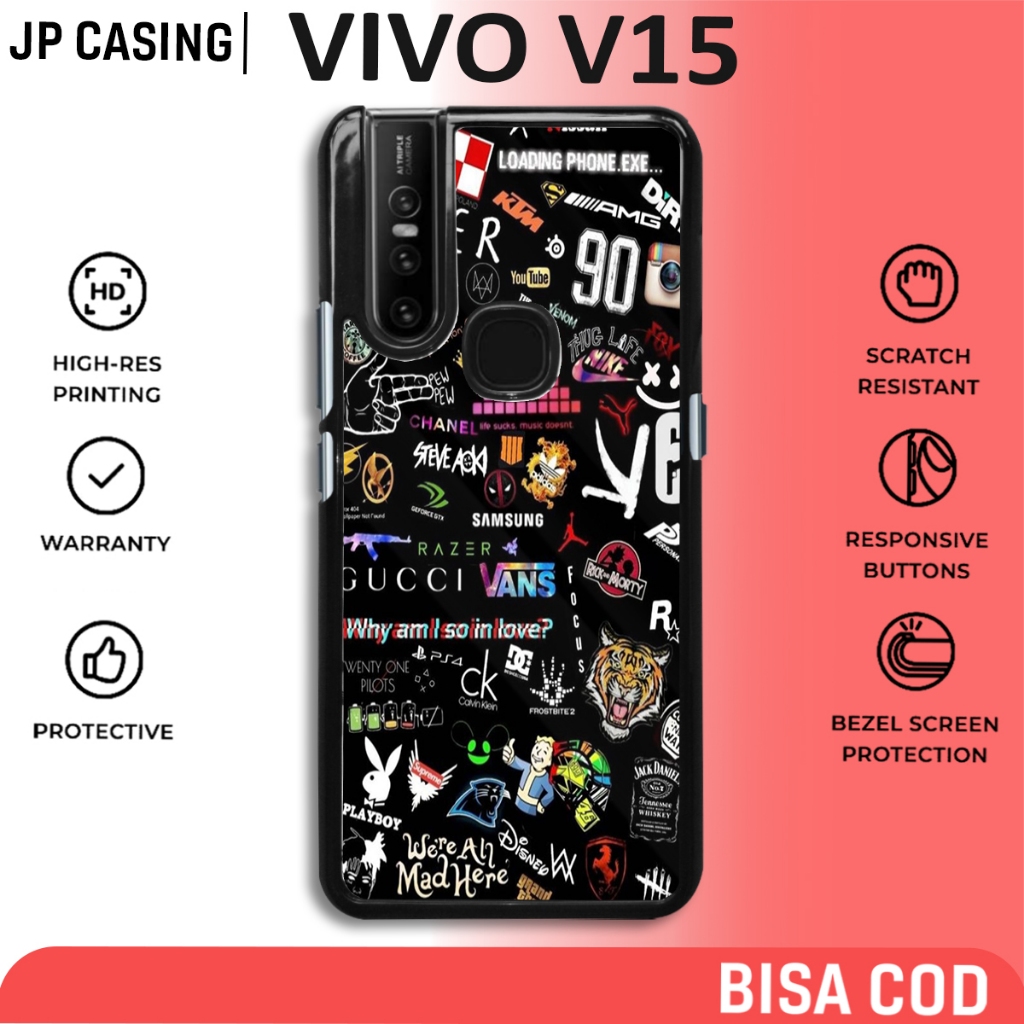 case vivo v15 terbaru motif aesthetic black hitam streetwear art keren cute casing cowok cewek hp me