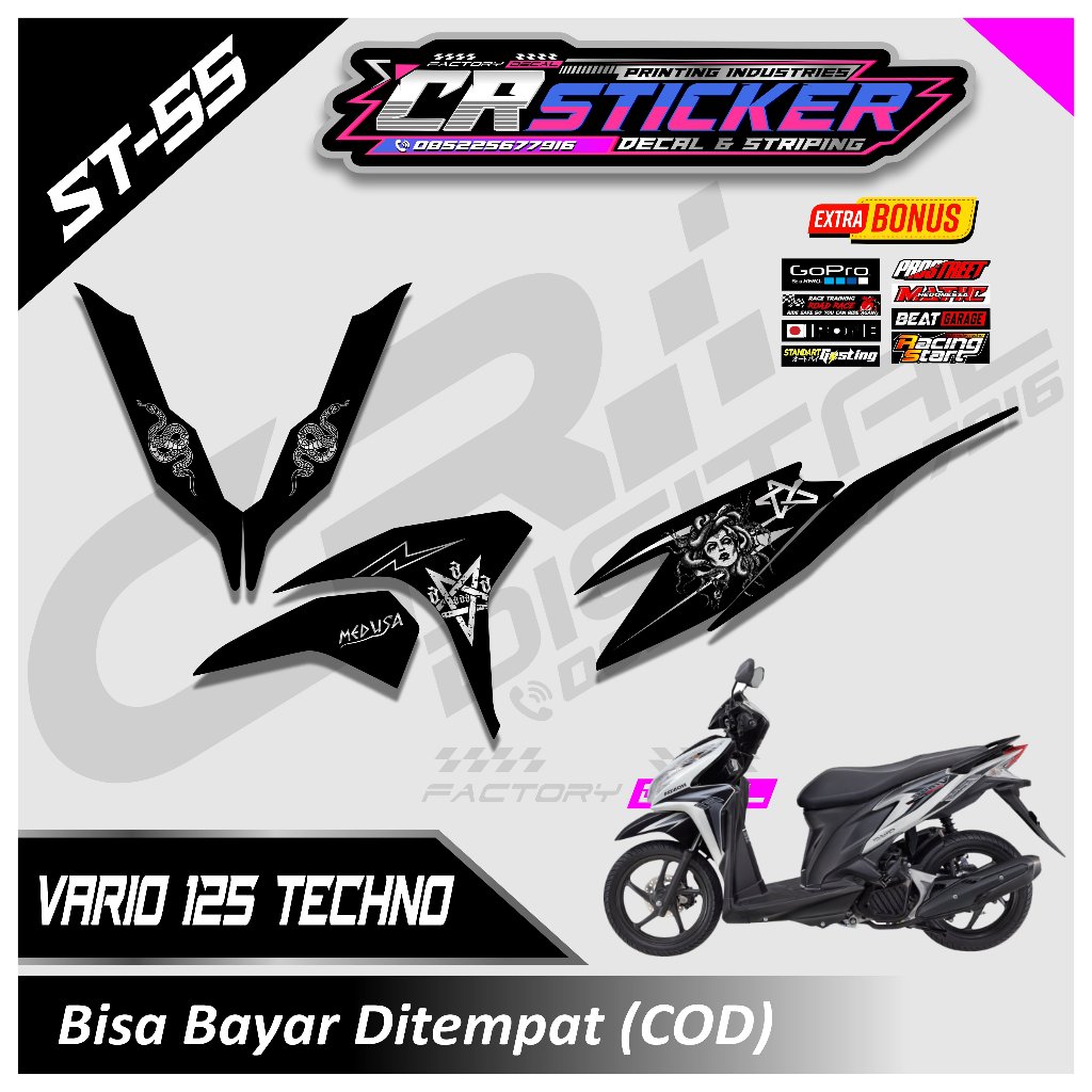 Striping vario techno 125 aksesoris motor vario old striping vario semifull desain Terbaru Medusa Va