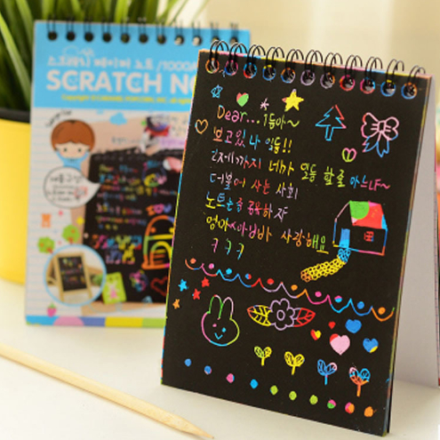

BG-SKIN Buku Gambar Mini Tulis Gores Ajaib Colourfull / Buku Magic Warna Colourful Scratch Note Kecil