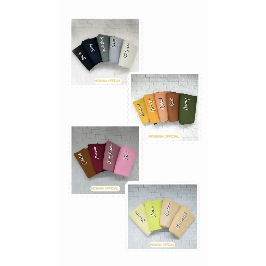 Jilbab Segi Empat Kerudung Motif Polos Diamond Crepe 130X130 CM