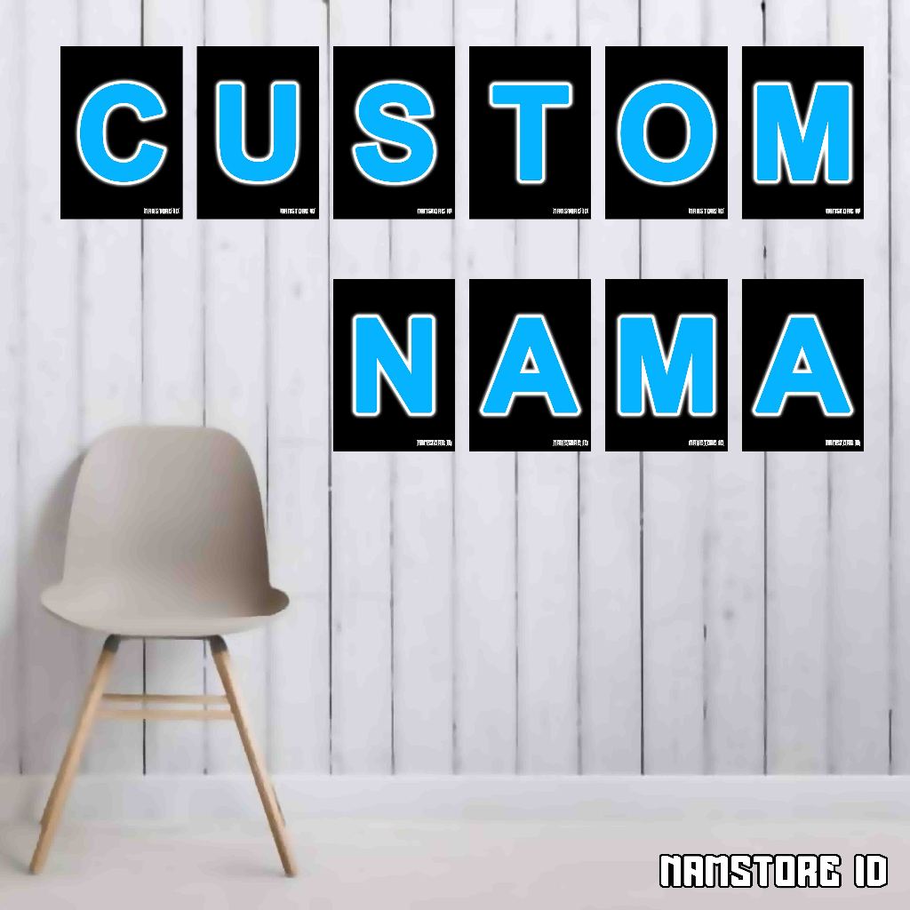 huruf kayu satuan minimalis aesthetic