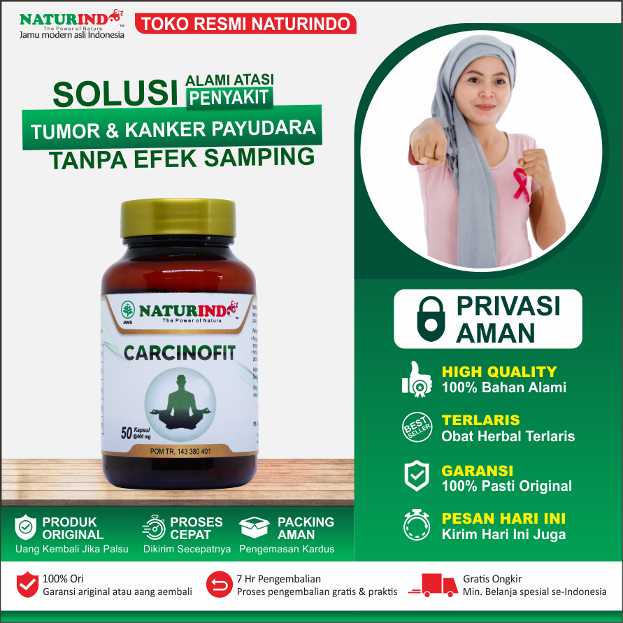 CARCINOFIT OBAT BENJOLAN PAYUDARA TUMOR PAYUDARA KANKER PAYUDARA PRIA DAN WANITA FAM HERBAL NATURIND