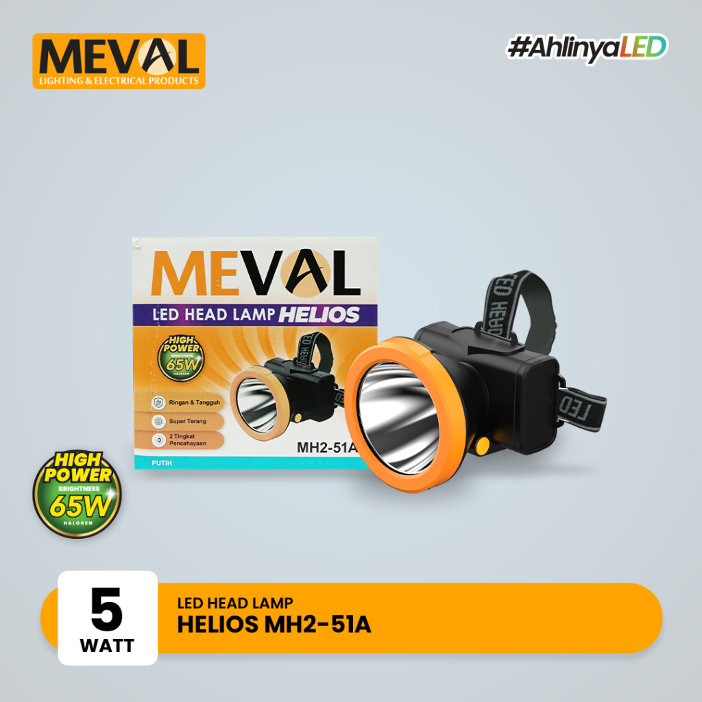 Meval LED Head Lamp HELIOS 5W - Putih - MH2-51A