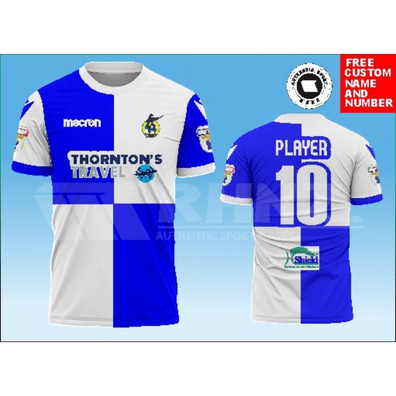 JERSEY BRISTOL ROVERS F.C 1883 FULLPRINT/BAJU BOLA ATASAN BRISTOL/JERSEY FREE CUSTOM NAMESET/BAJU OL