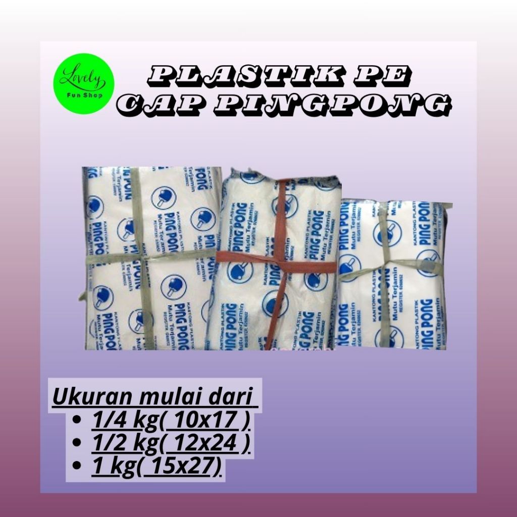 [1 ikat] Kantong Plastik PE Pingpong / Kemasan Plastik es - sayur ikat