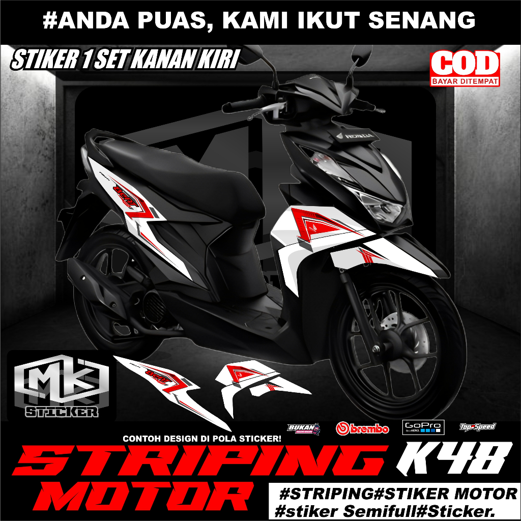 STRIPING STIKER SETIKER MOTOR BEAT DELUXE NEW ESP 2020-2021-2022 (k48) BEAT STREET NEW COD