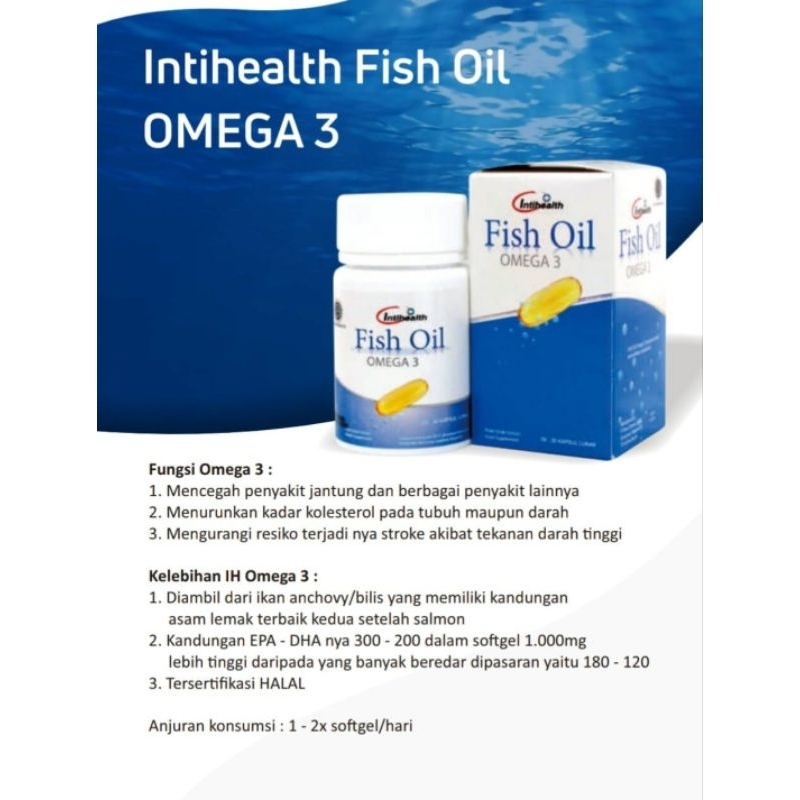 INTIHEALTH FISH OIL OMEGA 3 ORIGINAL  ISI 30 SOFTGEL