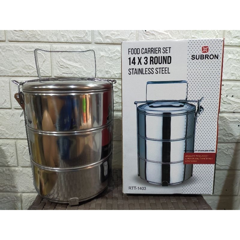 Rantang Stainless Steel 14x3 / Rantang Stainless Jepit 14cm Susun 3  / Rantang Susun 3 / Rantang Mak