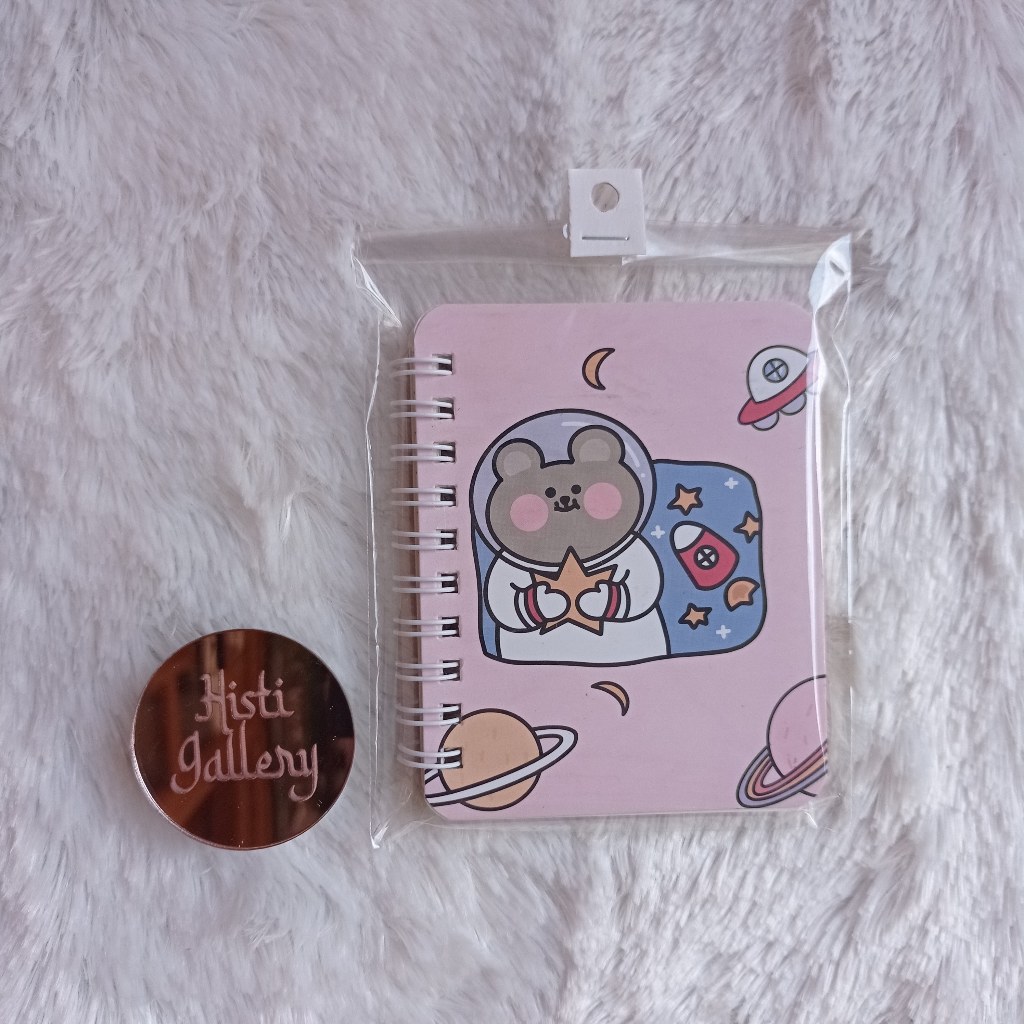 

Buku Catatan Kartun Memo Kecil A7 80 Lembar / Buku Kecil Notebook Ring Motif Notepad / Buku Mini Alat Tulis Portable