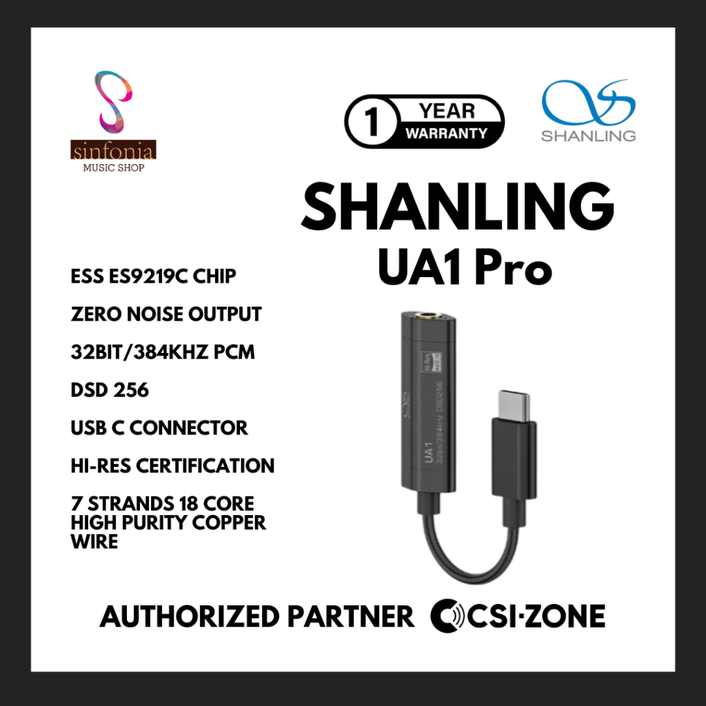 Shanling UA1 Pro Portable USB Type C DAC / AMP - Black
