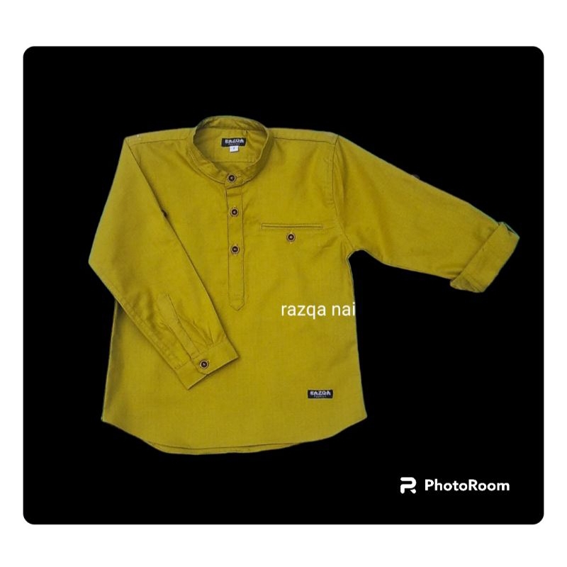 Sale Kemko kurta Anak warna Lime tangan Panjang / Kemeja Anak Lemon Modern Panjang / Koko Panjang an