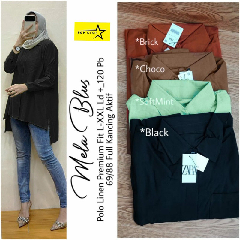 MELA BLOUSE POLOS BAHAL POLO LINEN