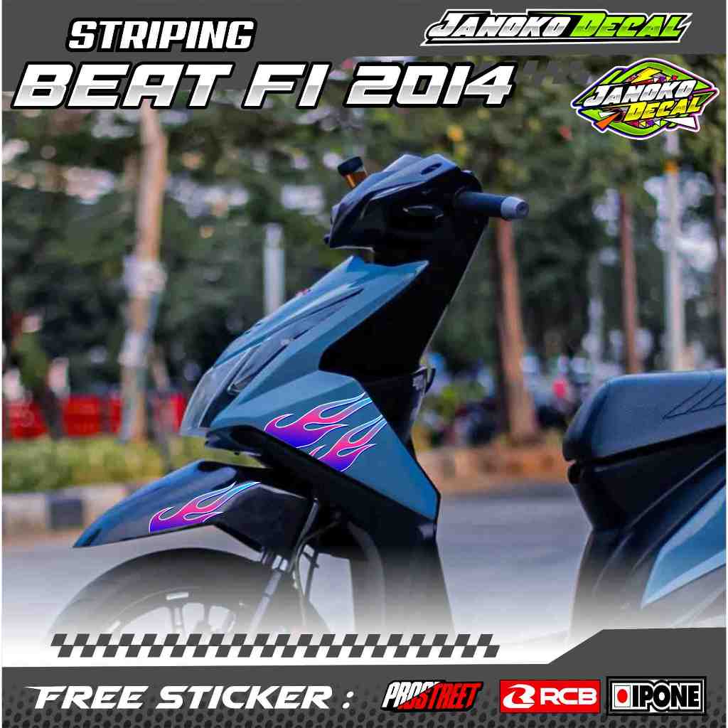 STRIPING VARIASI HONDA BEAT FI 2014 DESIGN API / STIKER LIST VARIASI MOTOR BEAT FI 2014