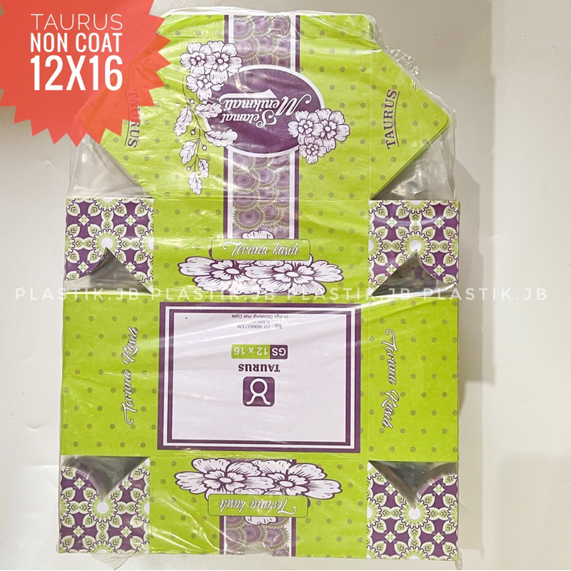 

(100pcs) DUS KUE TAURUS 12x16 NON COAT SNACK BOX MURAH