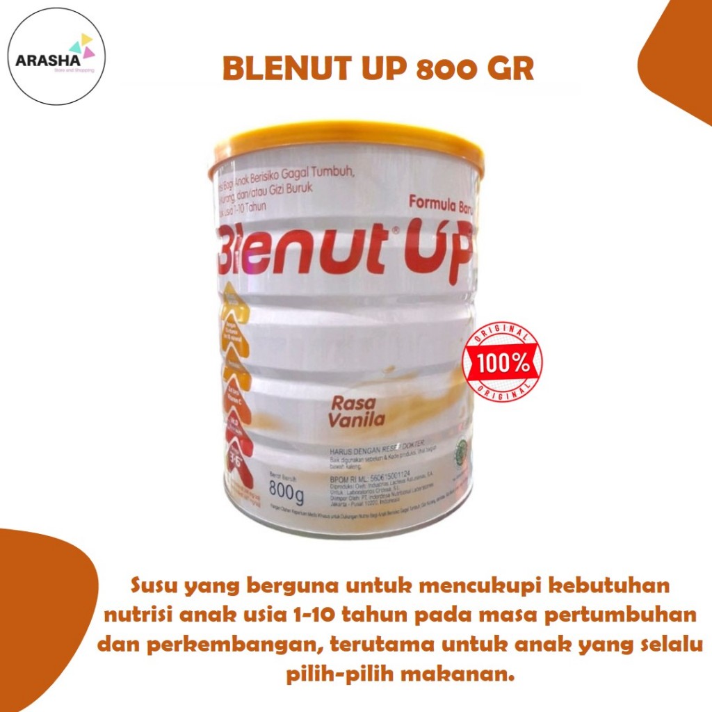 BLENUT UP MEDIS VANILA 800 GR/Blenut UP Formula Baru/Blenutup/Blenuten Medis/ Susu Medis Khusus Anak
