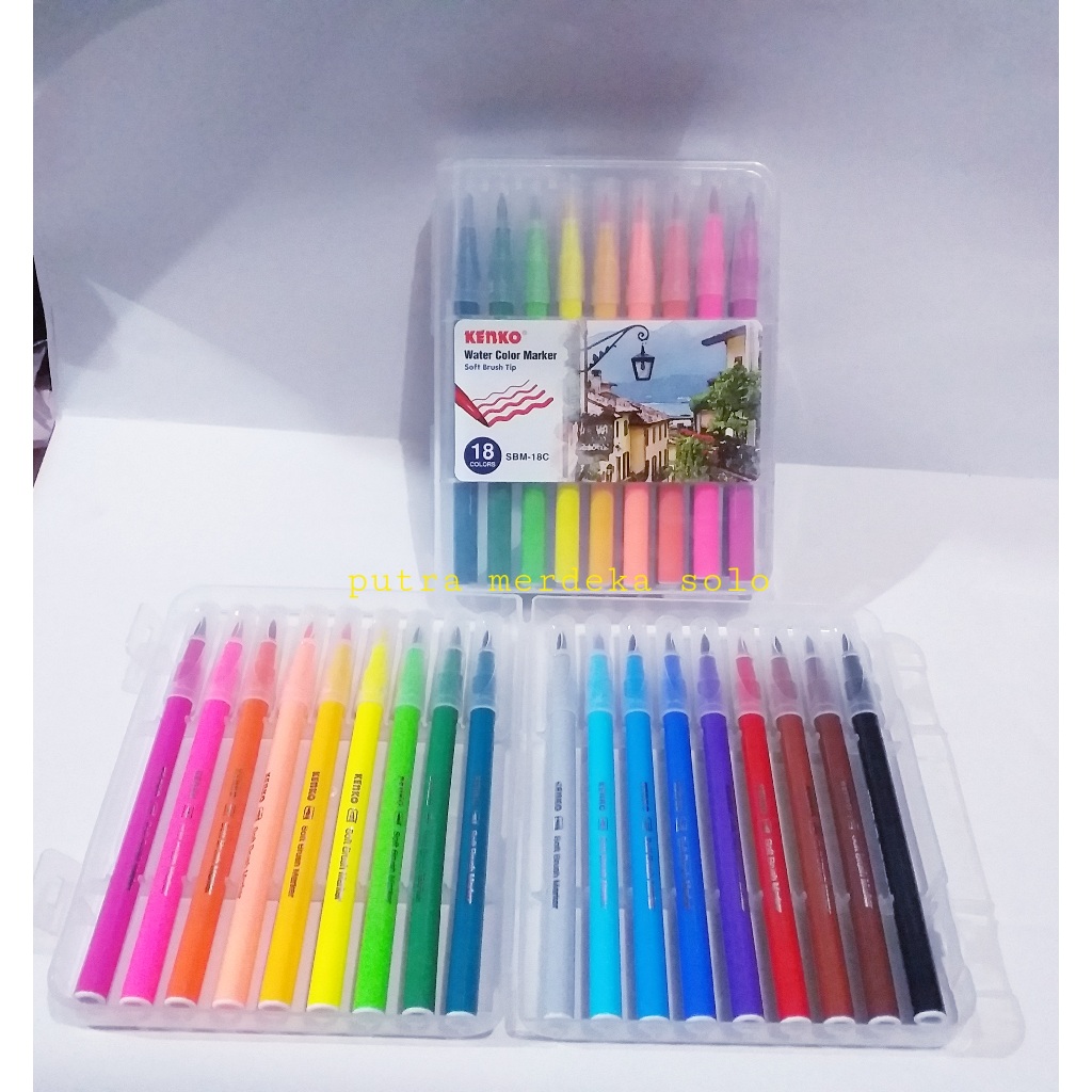 

Color Brush Pen / Brush Water Color Marker KENKO 18 Warna / Pena Kuas Warna KENKO SBM-18C