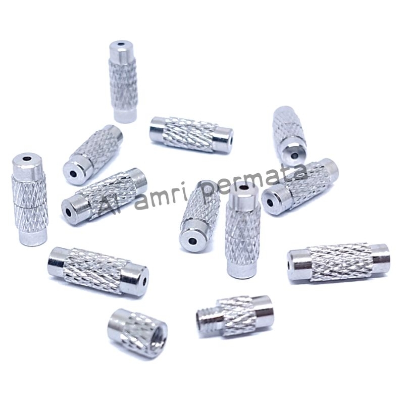 Pengait gelang Pengait kalung Kait ulir Stainless model putar / Harga 1 Lusin