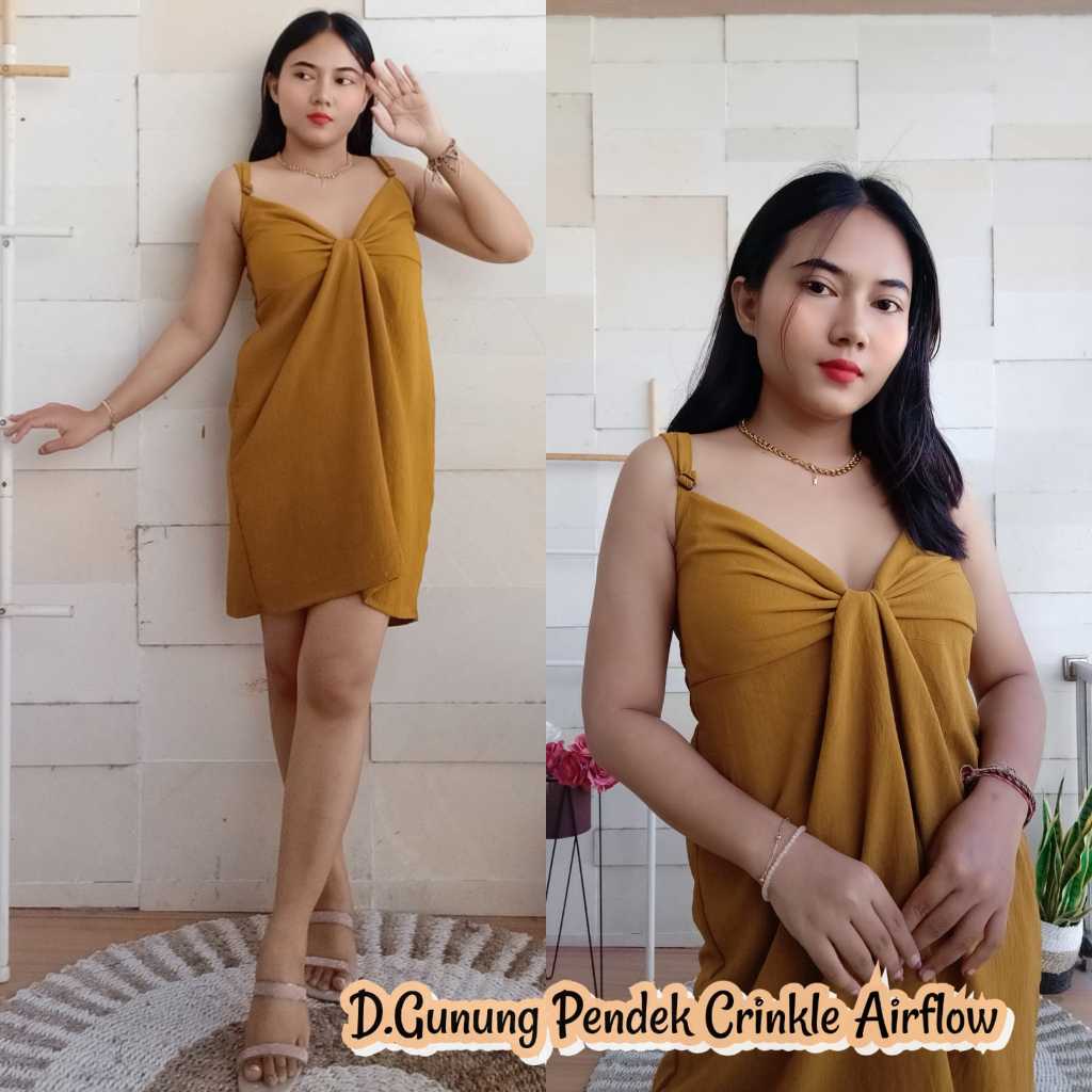 DRESS GUNUNG PENDEK CRINKLE AIRFLOW