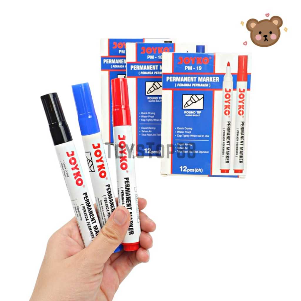 

Joyko Permanent Marker PM-17 PM-18 PM-19 Hitam Biru Merah - Spidol Permanen Tidak Bisa Dihapus [PER PCS]