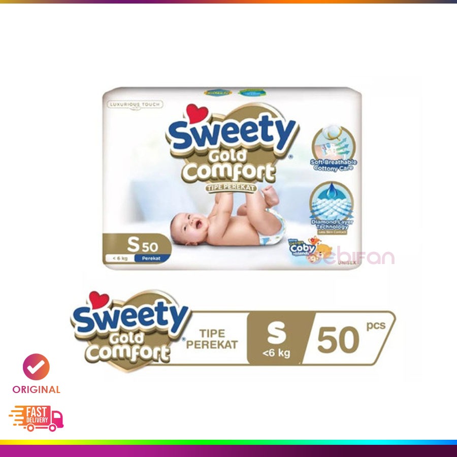 Sweety Gold S 50 Popok Bayi Perekat