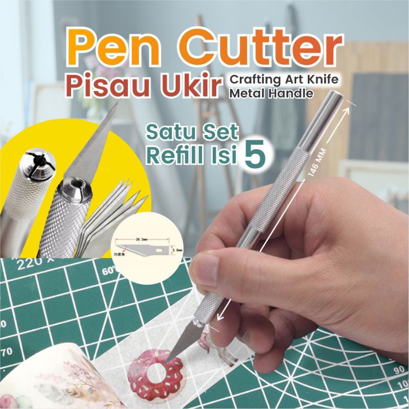 

Pisau Ukir & Cutter Gundam Pen Type Art Knife + Isi Ulang 5pcs Set Pisau + Isi Ulang 5pcs Pisau Ukir Gundam