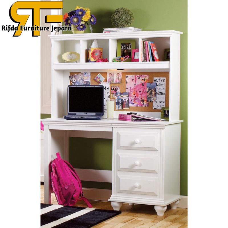 Meja Belajar Anak Kayu Jati Duco / Lemari Belajar + Lemari Buku