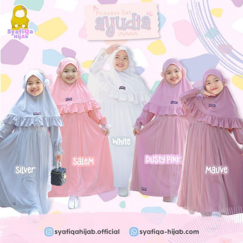 READY Gamis Ayudia By Syafiqa. Gamis Anak Set Hijab 1-10th