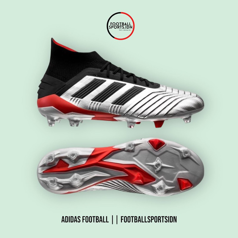 ADIDAS PREDATOR 19.1 FG SILVER BLACK RED