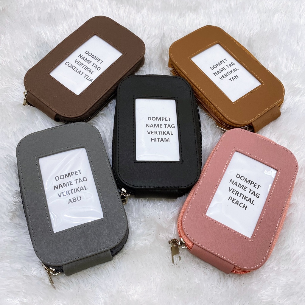 

HJK DOMPET KARTU NAME TAG KULIT ID CARD HOLDER GANTUNGAN NAMA VERTIKAL RR07
