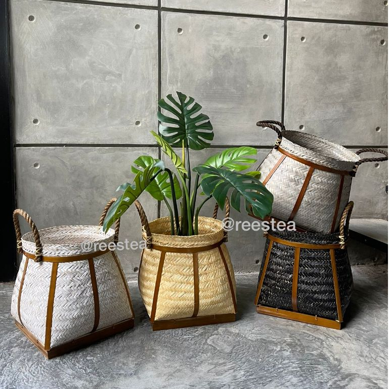 Keranjang Bambu Champion size L/ Keranjang anyam/Cover pot