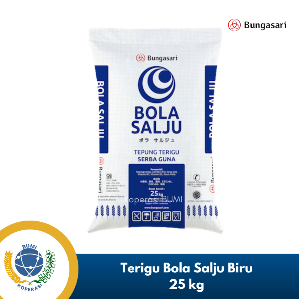 

Tepung Terigu Bungasari Bola Salju Biru 25 Kg