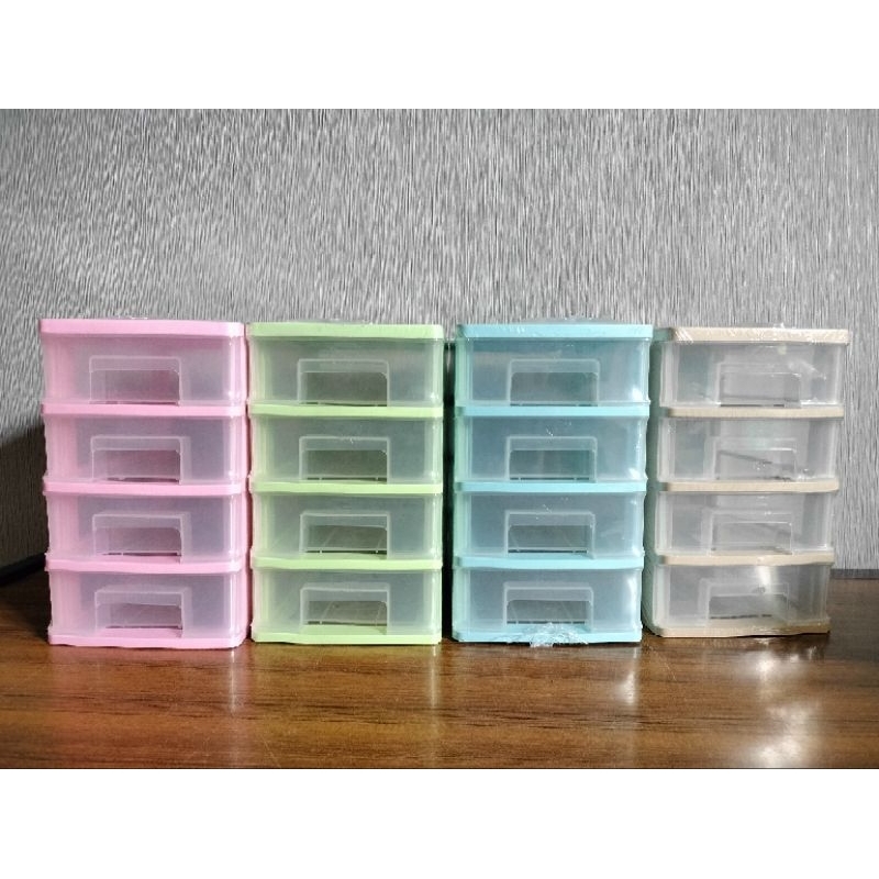 Rak Mini Dakota Susun 4 Plastik / Laci Susun / Container Uk. XS