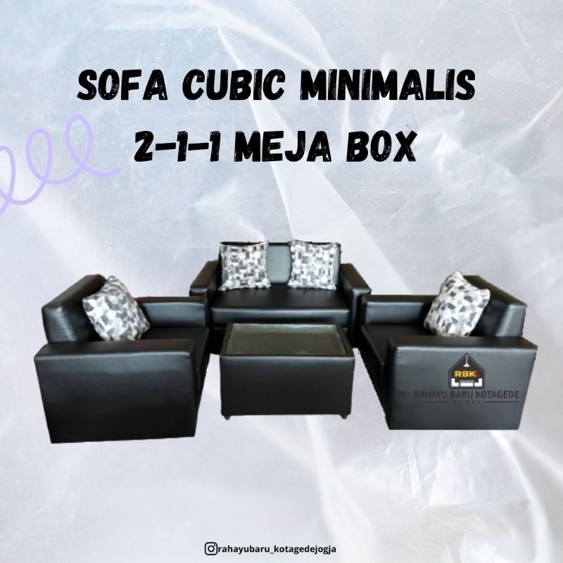 Sofa Cubic Minimalis 211 + Meja Box Sofa Minimalis Oscar Jogja