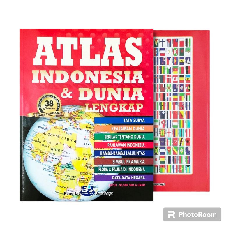 Buku Atlas Besar Terbaru 38 Provinsi, Atlas Indonesia Dan Dunia Lengkap