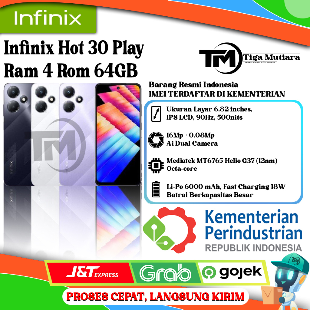Infinix Hot 30 Play Ram 4 Rom 64GB