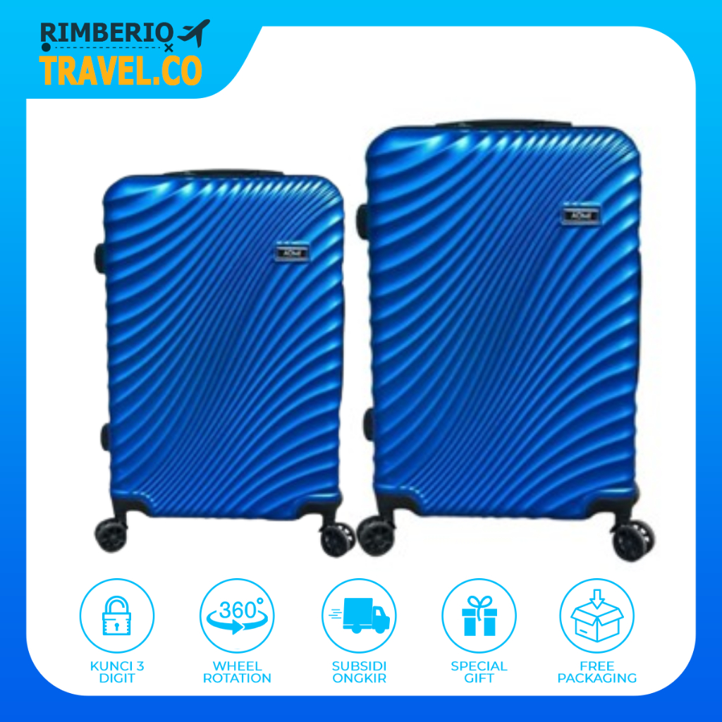 𝙍𝙞𝙢𝙗𝙚𝙧𝙞𝙤 𝙓 𝘼𝙤𝙢𝙞 Koper Kabin&Bagasi 24 inch Koper 20inch 2 Motif  Type AO-802  Koper Kabin Pesawat