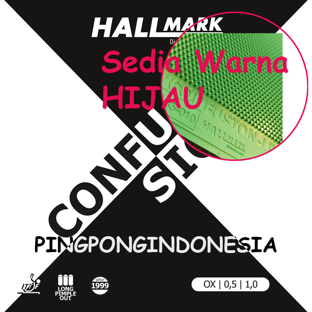 Hallmark Confusion LP OX - Karet Pingpong Rubber Tenis Meja Long Pips Bet Bat Bintik Panjang Defensi