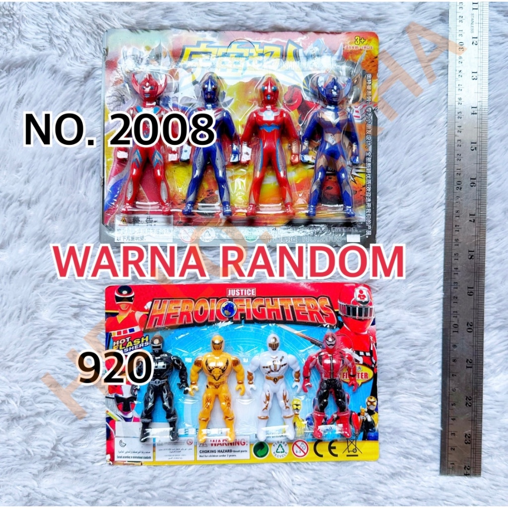 MAINAN NO.2008 DAN 920 JUSTICE HEROIC FIGTHER ROBOT ROBOTAN SUPERHERO KECIL IMUT CHIBI HIASAN KUE TA