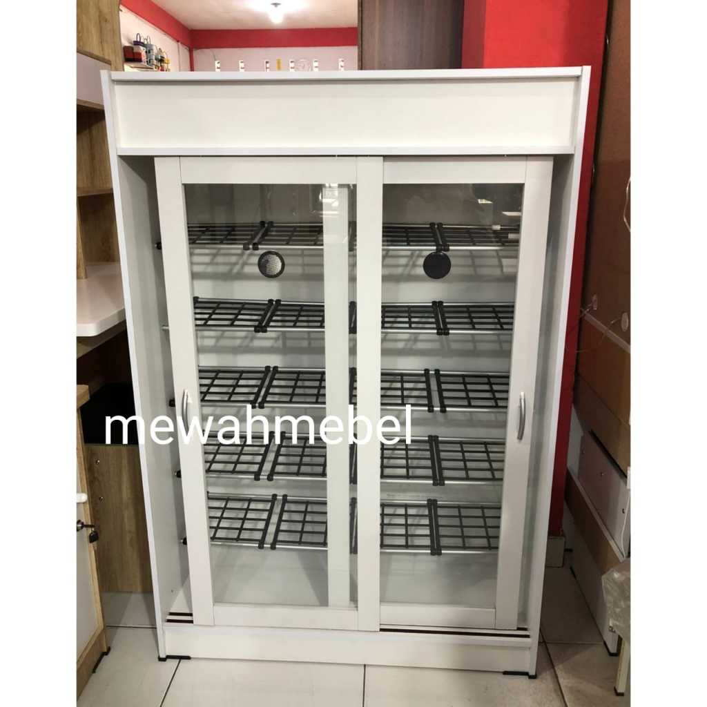 Rak Sepatu Sliding Kaca / Lemari Sepatu