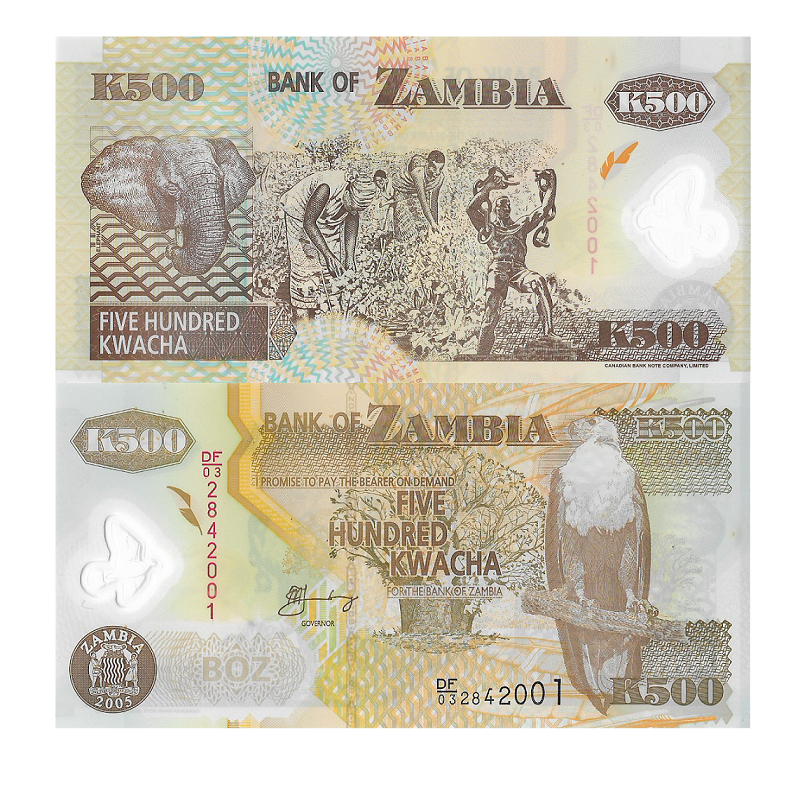 Mata Uang Zambia 500 Kwacha 2005