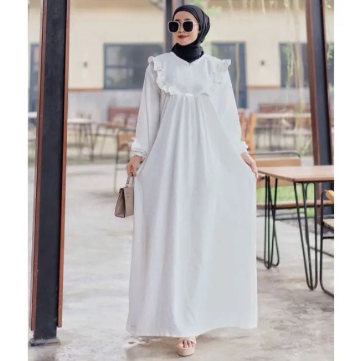 GN18 54177 Nadia Gamis Wanita Dress Crinkel Airflow Premium Samira Dress Jumbo Kondangan Korean Styl