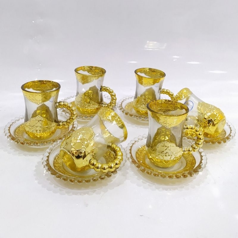 Gelas tatak turki gold set 6 pcs Formia FR