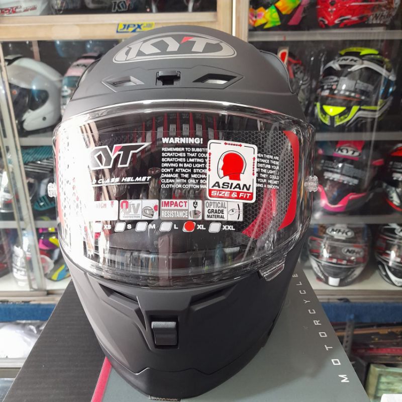 Helm kyt striker solid black|black doff SNI original kyt