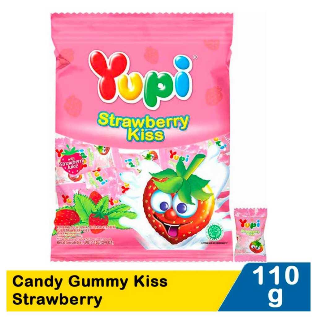 

Permen Yupi Strawberry Kiss 110g