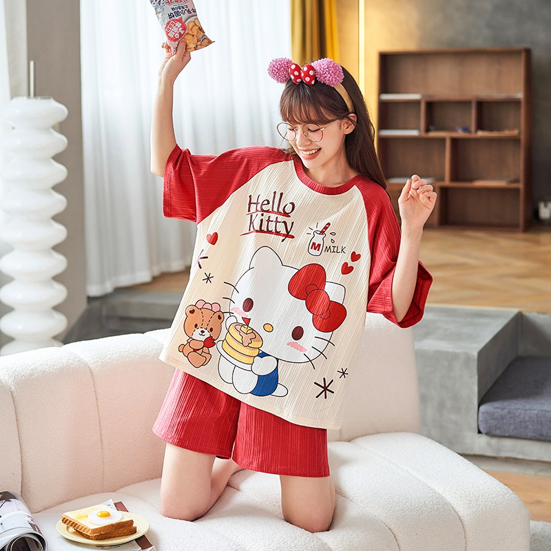 [READY] SETELAN PIYAMA BAJU TIDUR PEREMPUAN DASTER KOREAN STYLE REMAJA DEWASA XXL LEISURE WEAR (GB05