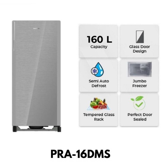 KULKAS 1 PINTU POLYTRON PRA16DRX GLASS DOOR (HANDLE)