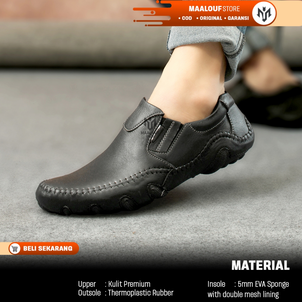 MLF X ILBER - Sepatu Pantofel Oxford Formal Kantor Unisex Pria Wanita Bahan Kulit Sapi Kualitas Prem