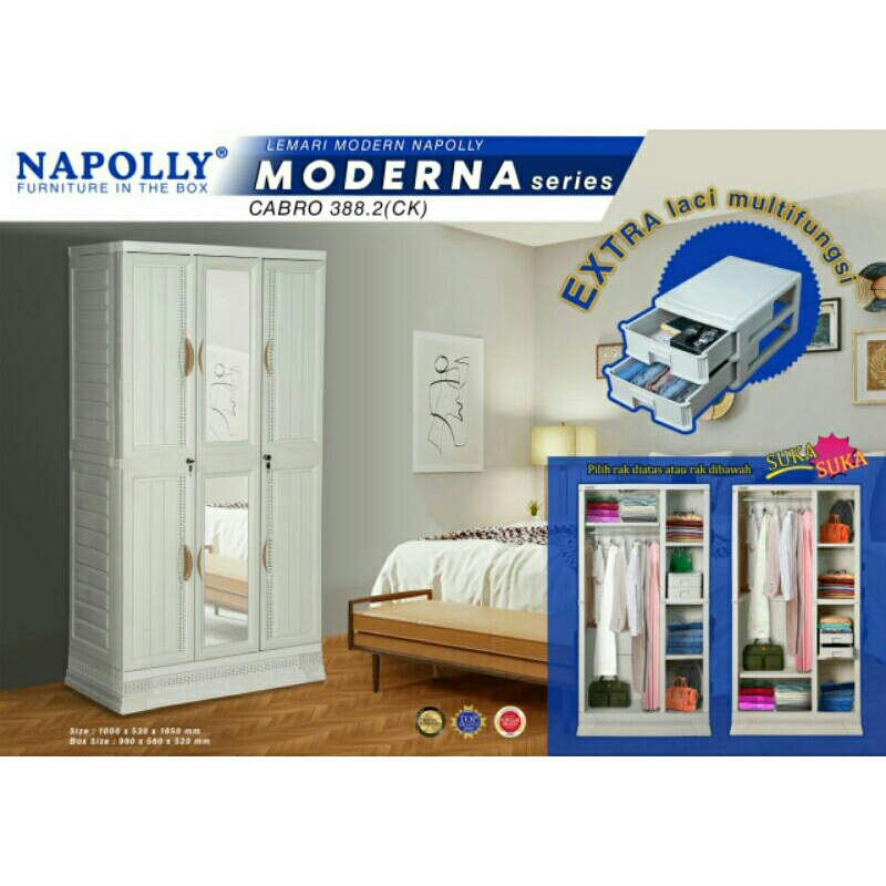 Lemari Plastik Cabro 388 2CK Napolly
