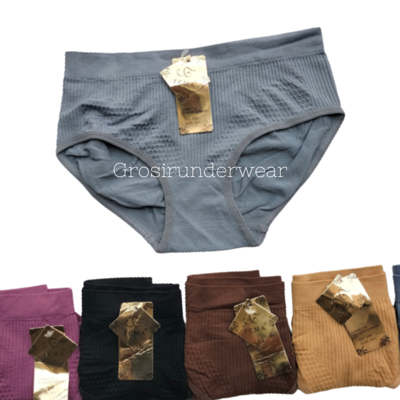 12 PCS CD Celana Dalam Wanita Rajut Fema