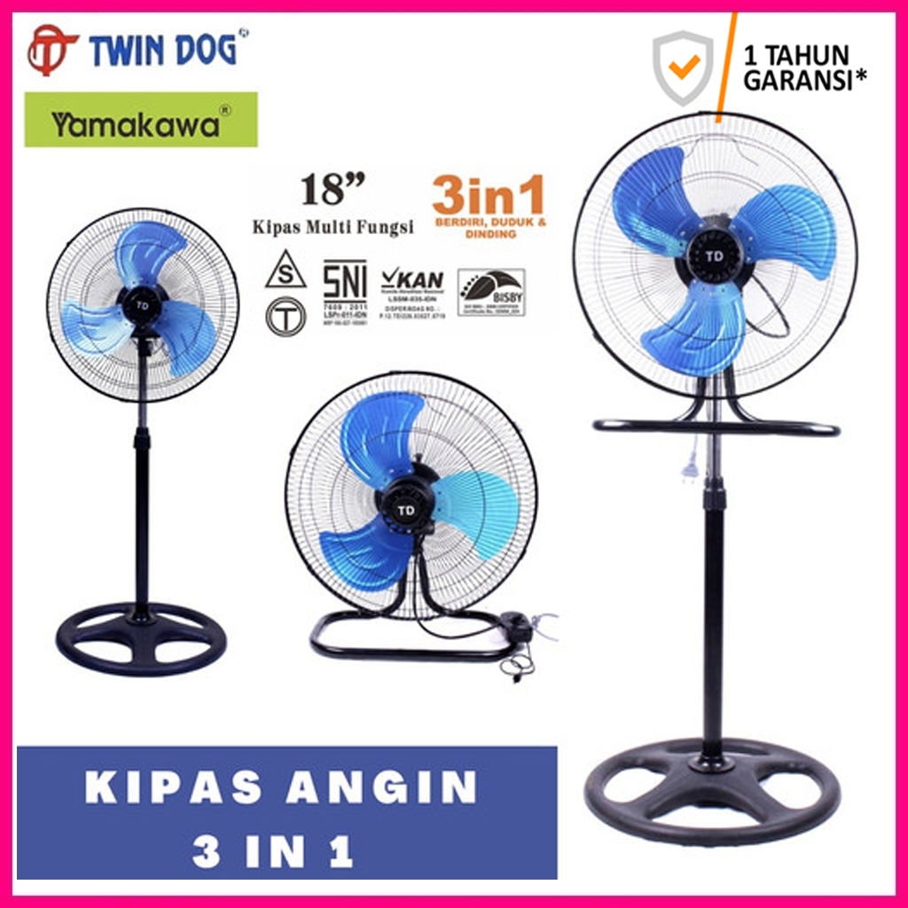 Kipas Angin 3in1 Body Dan Baling Besi 18 Inchi Kipas TD/Yamakawa